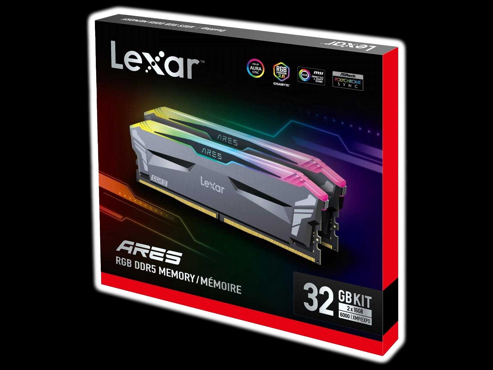 Lexar ARES RGB DDR5 32GB (2x16GB) 6400MHz CL32 - Qbuilds